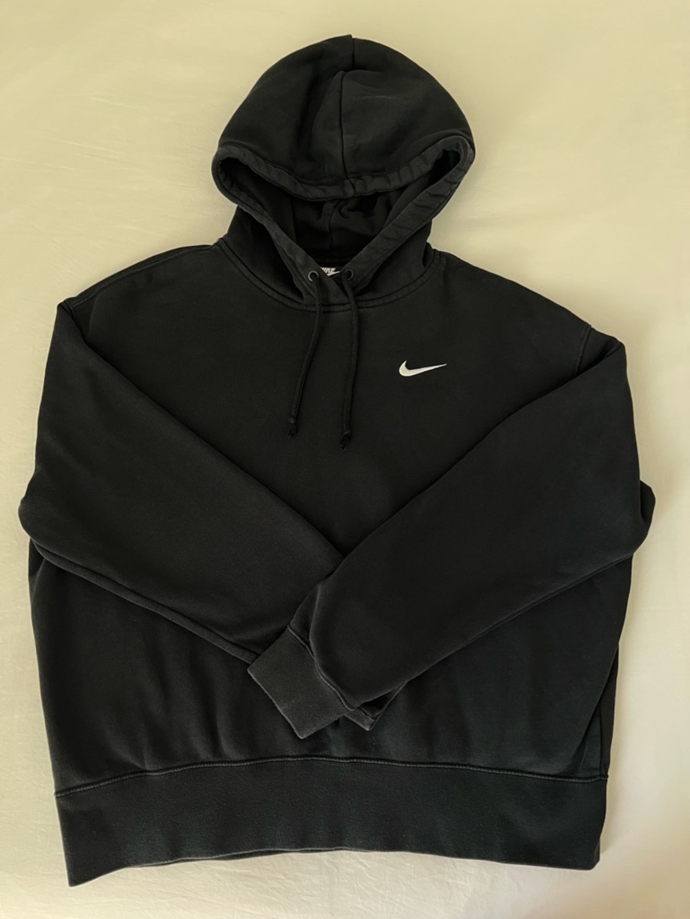 Nike Black Pullover Hoodie with White Swoosh